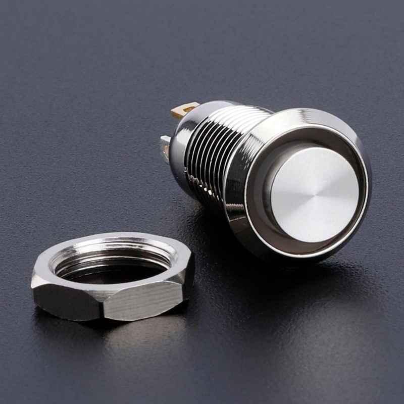 10mm Push Button Switch Self Lock High Flat 1no Waterproof Latching Ring LED Push Button Switch