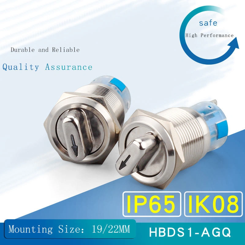 Factory Price 5AMP Rotary Pushbutton 250V Stainless Steel 1no1nc Three Position Knob Switch