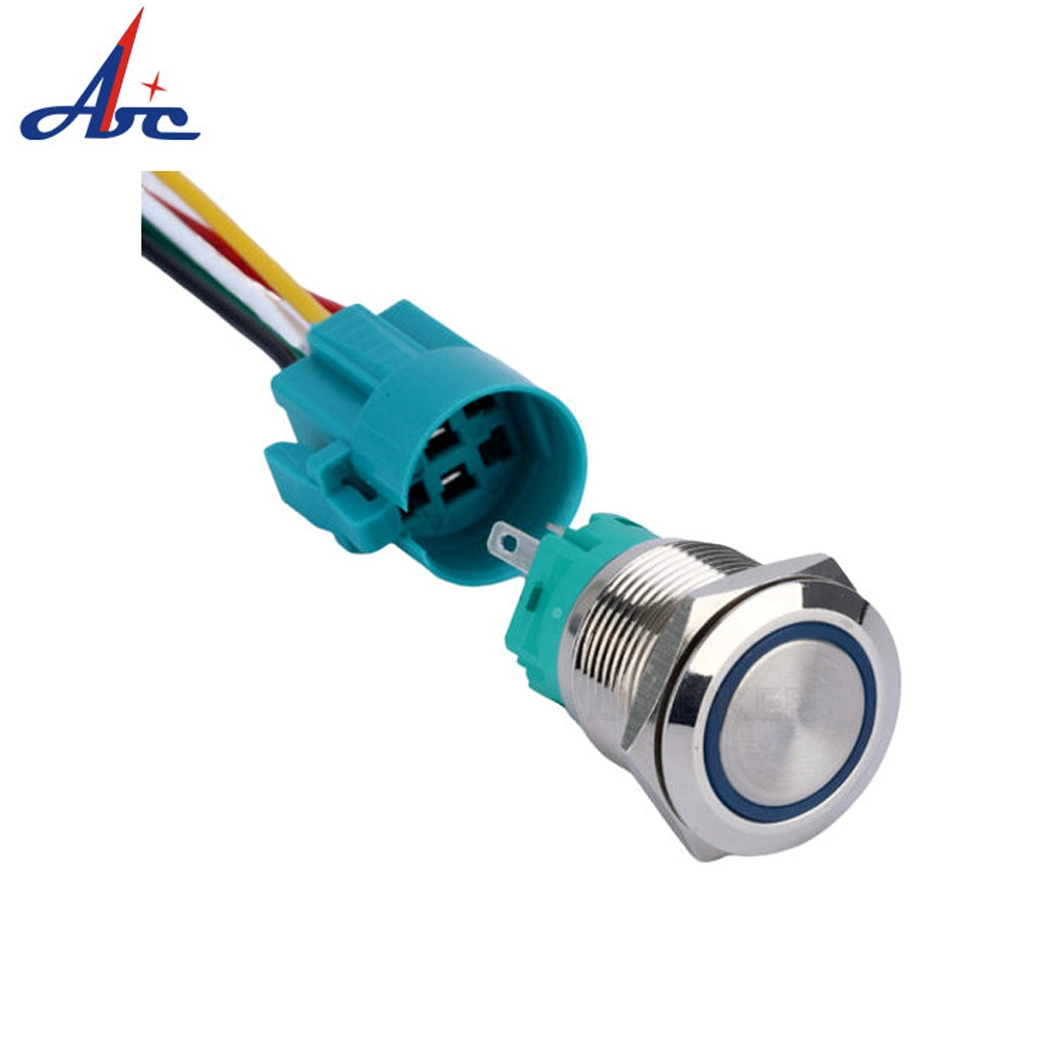 8mm 10mm 12mm 16mm 19mm 22mm 30mm 40mm Waterproof IP67 12V LED Illuminated Momentary Metal on off Stainless Steel Push Button Switch Manufacturer